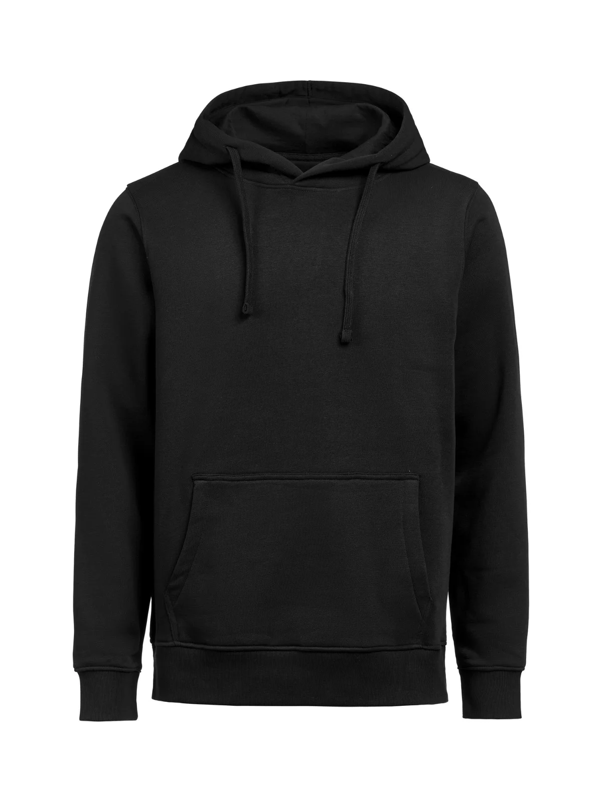 Zwarte hoodie, onbedrukt basisproduct