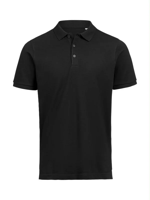 Zwarte polo met kraag en knoopsluiting, voorkant