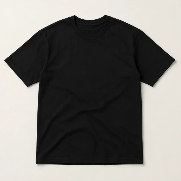 Zwart onbedrukt T-shirt — gegenereerd productvoorbeeld